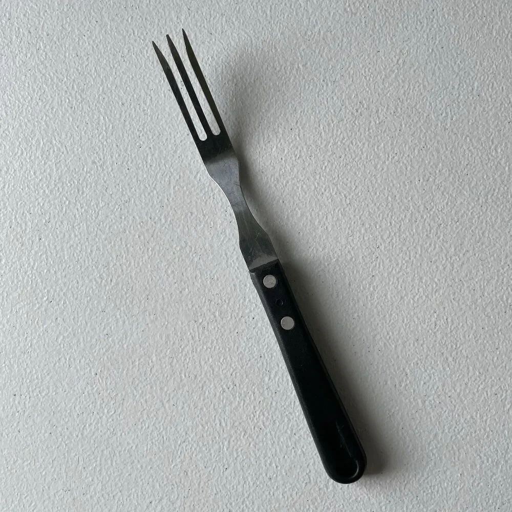 Good Cook Taiwan 3 Tine Granny Fork Stainless Steel Black Handle Kitchen Utensil